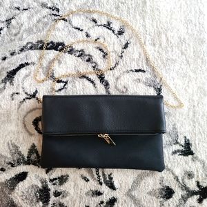 Black bag/clutch with gold chain
